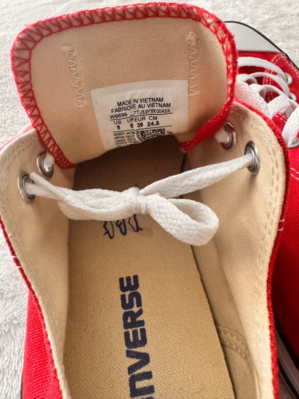Red Converse Canvas Low-Top Sneakers Women’s 8 - Picture 4 of 7